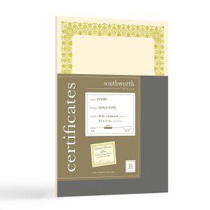 fine paper certificates ivory gold foil southworth