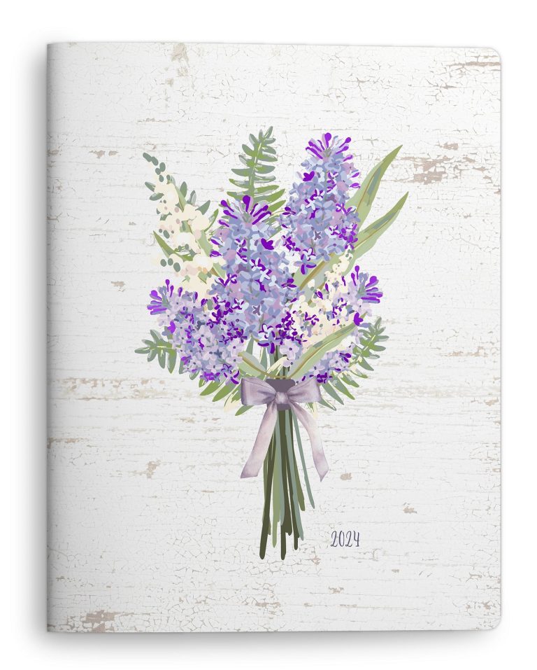 2024 Lovely Lavender Floral Bouquet Flex Cover Planner Southworth   91030 Front 768x957 